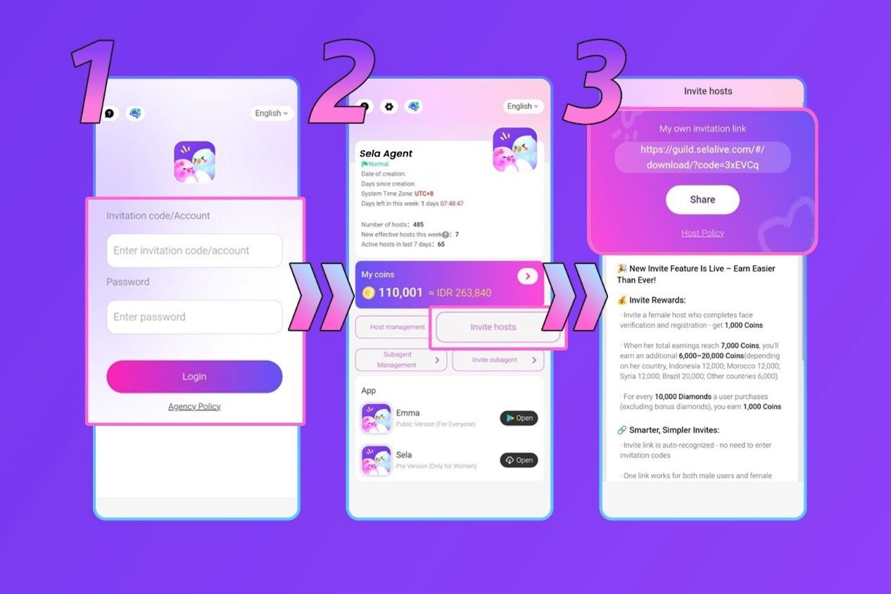 Invite New Host Emma Live Step by Step